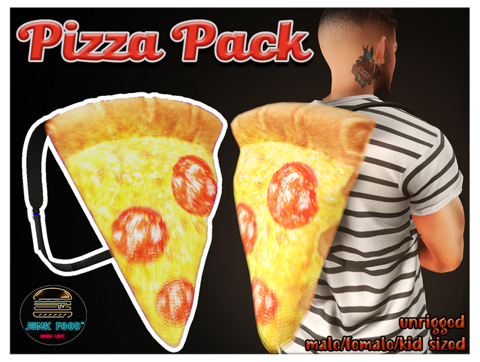 Second Life Marketplace Junk Food Pizza Backpack